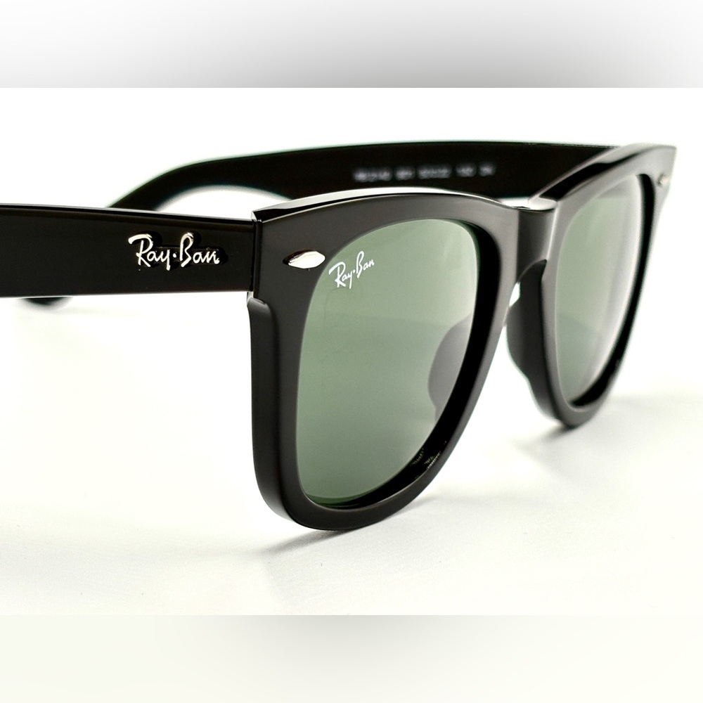 Rb2140 Ray-Ban Classic Sunglasses 54 mm 54-150 901 Black w Green G-15 Lens w/Box - Picture 9 of 12